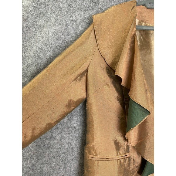 Grace Chuang New York Bronze Polyester Draped Evening Jacket Women's Small - Picture 2 of 9